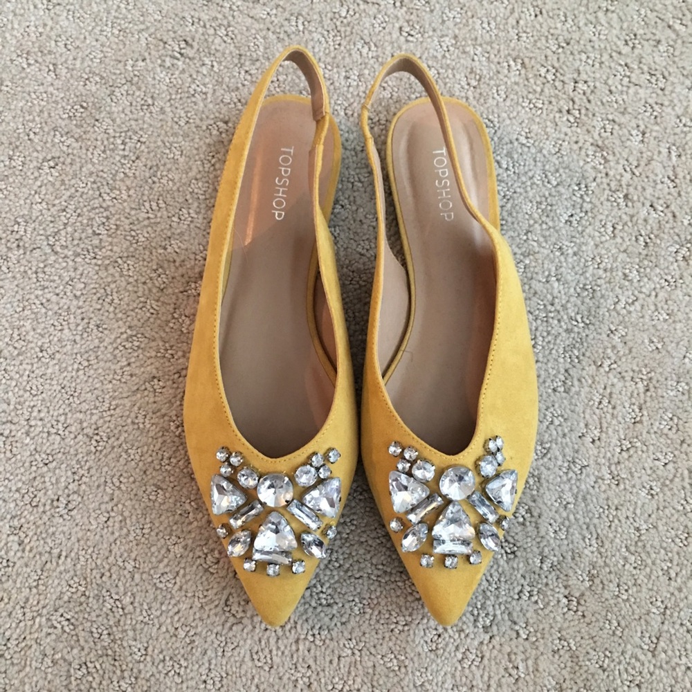 Topshop Jeweled Pointed Toe Flats